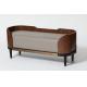 Ritz Carlton Hotel Upholstered Bedroom Bench Walnut Wood Finish