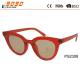 Lady's fashionable plastic sunglasses with 100% UV protection lens.metal hinge,as a gift for girlfriend
