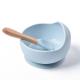 Blue Microwave Silicone Feeding Bowl Durable Weaning Suction Bowls