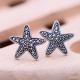 Starfish Design Thai 925 Silver Earrings Pave Marcastie Retro Women Jewelry（028249）