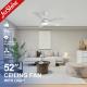 5 Blades White ABS Blades Ceiling Fan With Led Lighting , 52'' Ceiling Fan With Light