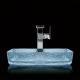 Modern Rectangle Counter Top Basin Glass Bathroom Water Blue Color Lacquered