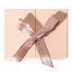 4C 6C Full Color Rigid Cardboard Box Pink Cosmetc Gift Box With Ribbon