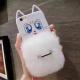 Soft TPU Cartoon Cat Ears Seto Rabbit Hair Ball Ring Buckle Cell Phone Case Back Cover For iPhone 7 Plus 6s