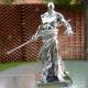 Cast Stainless Steel Chinese Warrior Sculpture Mirror Polished For Collection