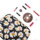 3 Pack Daisy Print PU Leather Cosmetic Bag Set For Women