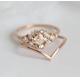 925 Sterling Silver Fascination Pretty Rose Gold Plated Fine Sparkling Morganite Halo Ring Set