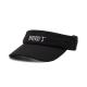 58cm Summer Sun Visor Cap Canvas Fabric Adult Size Black Color Embroidery Logo