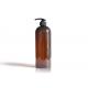 Shampoo Amber PET Cosmetic Bottles Boston Round Shape Customized