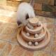 2/3 Layers Wooden Cat Scratch Turntable Smart Track With Balls Interactive Cat Toys