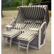 Outdoor Roofed Wicker Beach Chair