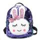 Mini Sequin School Backpack Rabbit Ears Reversible Glitter Bling Lightweight