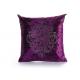 Custom Unique Creative Shiny Diamonds Logo Purple Square Soft Velvet Pillow Case