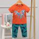 Cute And Comfy Short Sleeve Pajama Set Moisture Retention Dinosaur Pattern