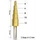 Industrial quality triangle 6mm shank straight flute hss step drill bit 4mm-12mm