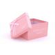 Square Shape Pink Present Box , Logo Packaging Boxes Paperboard Material