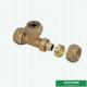 Equal Threaded Tee Pex Brass Fittings Brass Color Customized Logo Screw Fittings Middle Weight