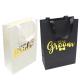 Black Wedding Jewelry Branded Paper Bags With Grosgrain Handle Gold Foil Logo