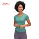 270gsm Women Yoga Tops Exercise Women Gym Shirts Twist Front