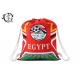 World Cup Egypt Soccer Printed Drawstring Backpack Large Sized With Thick Cotton Ropes