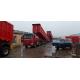 5 axle dumper trailer with 13R22.5 Tyre, exported to Ghana with red color,Sinomicc brand semi dump trailer