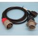 Deutsch 6 Pin J1708 Female to Right Angle OBD2 OBDII Female and 6-Pin Male Splitter Y Cable