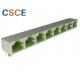 Eco Friendly 1x8 Port Shielded RJ45 Jack / Multi Pin Connector ISO14001