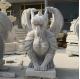 Marble Dragon Sculpture Natural Stone Gargoyle Statues Handcarved Antique Western Style Outdoor Large