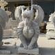 Marble Dragon Sculpture Natural Stone Gargoyle Statues Handcarved Antique Western Style Outdoor Large