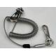 Transparent Black Stainless Steel Wire PU Outside Tool Coiled Lanyard Tether