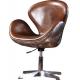 Alloy Base ergonomic Leather Office Desk Swan Chair Thick Aluminium Sheet outside