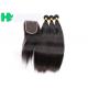 Grade 10A 100% Human Brazillian Hair Extensions Natural Color With 4x4 Closure