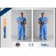 Blue PP / SMS Disposable Protective Gowns Scrub Suit Lightweight S-5XL Size