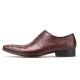 Burnished Leather Men'S Wedding Dress Shoes Low Heel Mens Brown Oxford Shoes