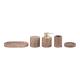 Nature Brown Marble Bathroom Set Round Marble Hand Soap Dispenser Bathroom Countertop Accessories Set