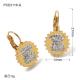 Gold Plated Stainless Steel Diamond Earrings / Women's Stainless Steel Jewelry