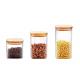 Borosilicate Empty Glass Jars Large Glass Food Storage Container With Airtight Bamboo Lids 1000ml