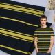 Durable Plain Cotton Sweat Absorbent Striped Material Fabric For T - Shirt Tear Resistant