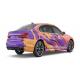 Purple and pink Streamline 1.52*19m Full Car Wrap Roll , Polymeric Auto Body Wrap Material