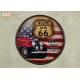 Route US 66 Wooden Wall Plaques Round Wood Wall Hanging Signs Antique Pub Sign