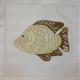 Embroidery cushion cover with fish design.