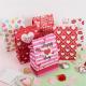 Kraft Paper Love Heart Valentine'S Day Gift Bag Portable