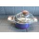 Chinese rainbow color restaurant soup pot stainless steel double handle stock pot kitchen cooking saucepan