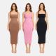 XS-4XL Custom Built-In Shaper Dresses Bodycon Soft Dress with Spaghetti Strap Outdoor