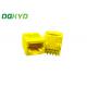 DGKYD56211118IWB1DY1022 Full Plastic PBT Yellow RJ45 Connector DIP PCB Mount Without Lamp RJ45 Without Transformer