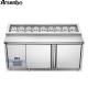 SS304 Countertop Pizza Prep Refrigerator Station 210W Antiwear