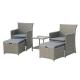 Cube Wicker H850mm D630mm Sofa Rattan Table And Chairs Grey Color