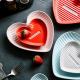 Creative Heart Shaped Ceramic Plate Set For Cake Dessert Fruit 6 Inch 8 Inch