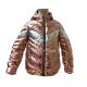 Girl'S Shiny Metallic Full Zip Outdoor Insulated Jackets Puffer Padded Hooded