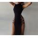 Low Moq clothing Manufacturer Women'S Cut Out Side Lace Up Sleeveless Bodycon Maxi Dress